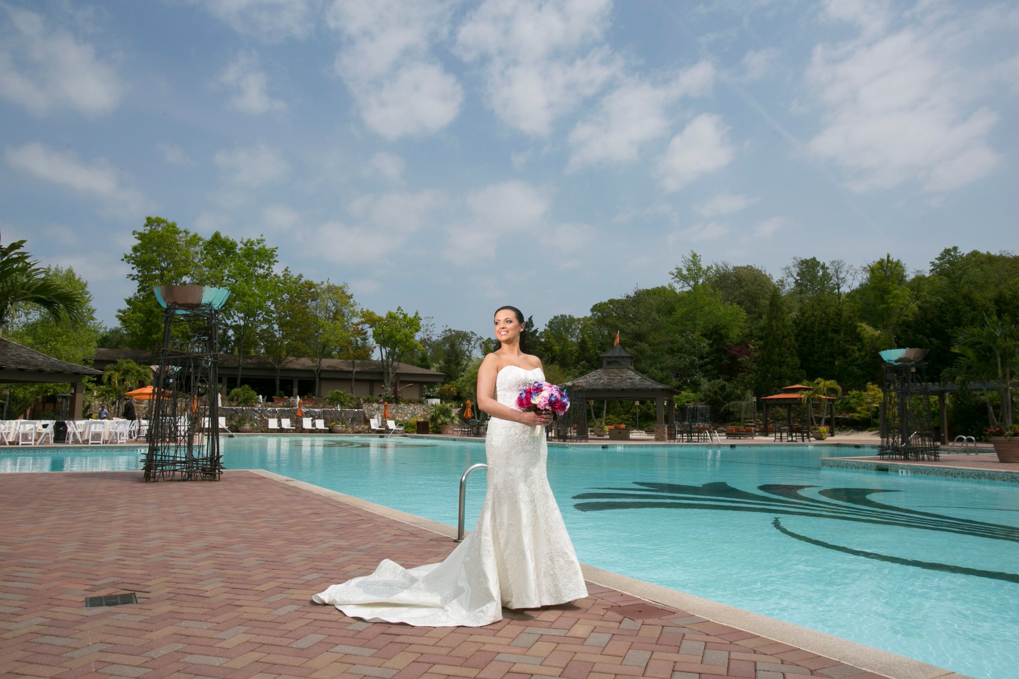 Poolside at Crest Hollow Wedding Photos-2