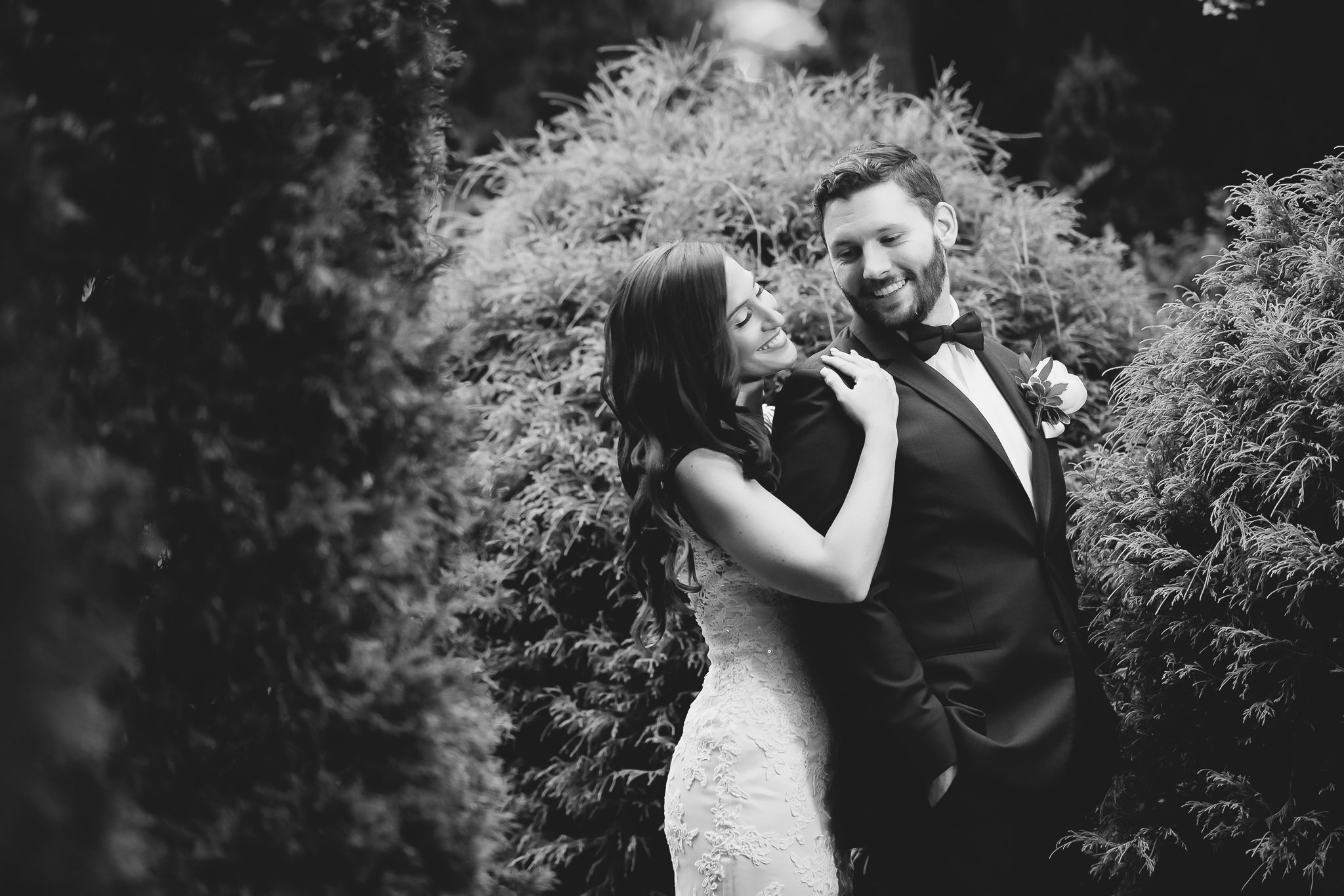 Fox Hollow Wedding Gallery | Black and White Garden Photos