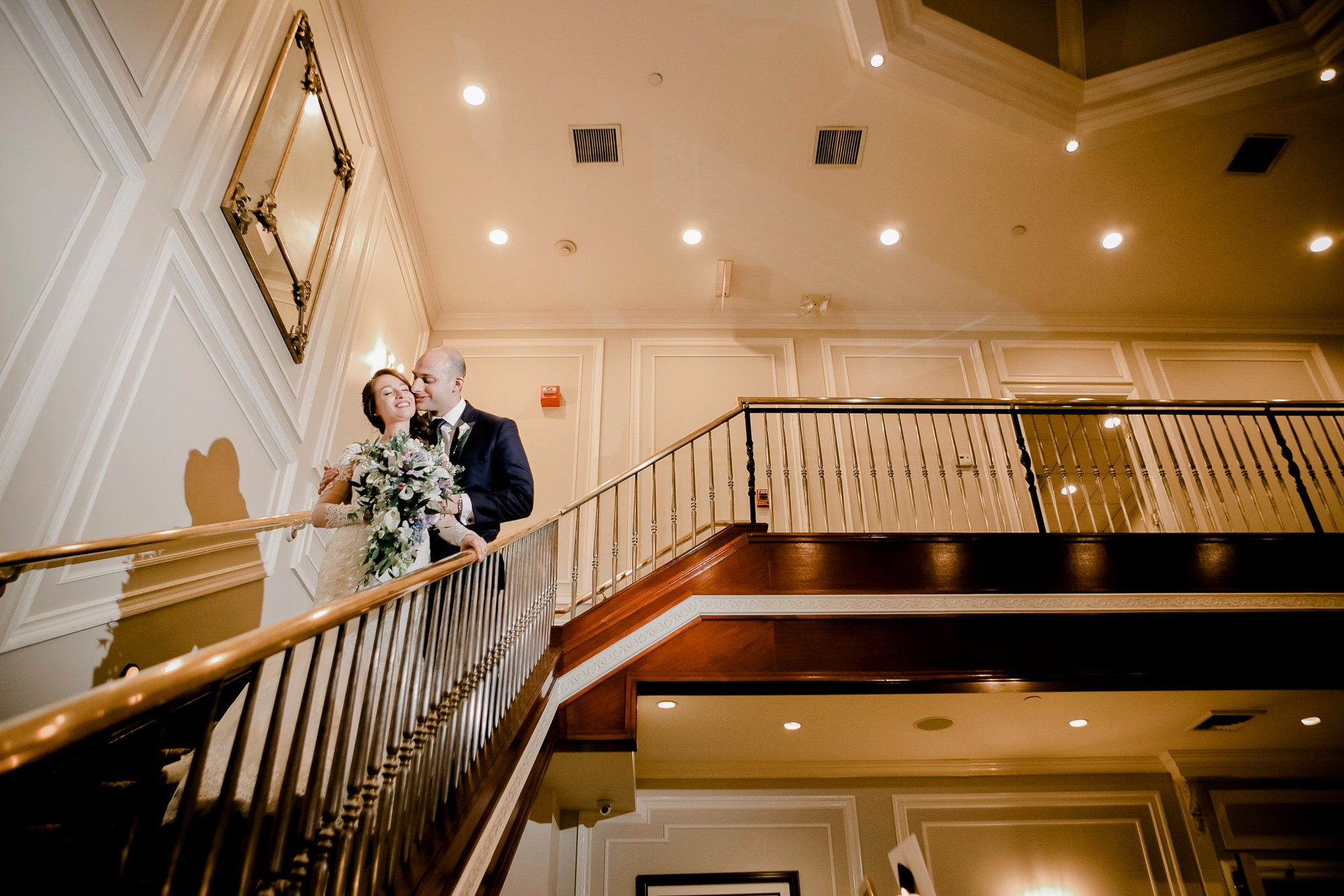 Bride and Groom - Staircase of the North Ritz Club