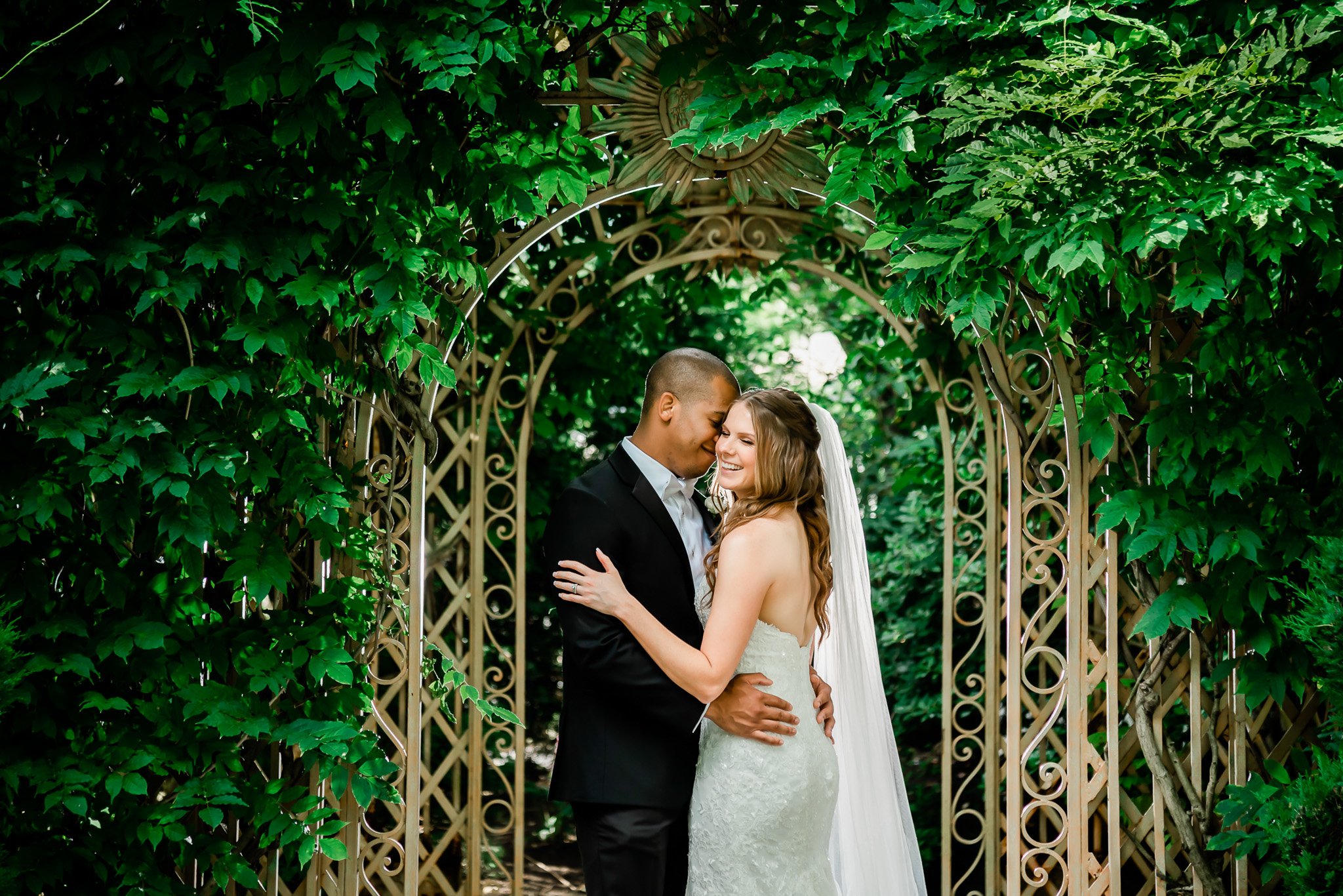 Bride and Groom - Gazebo Wedding Photo - Watermill Caterers