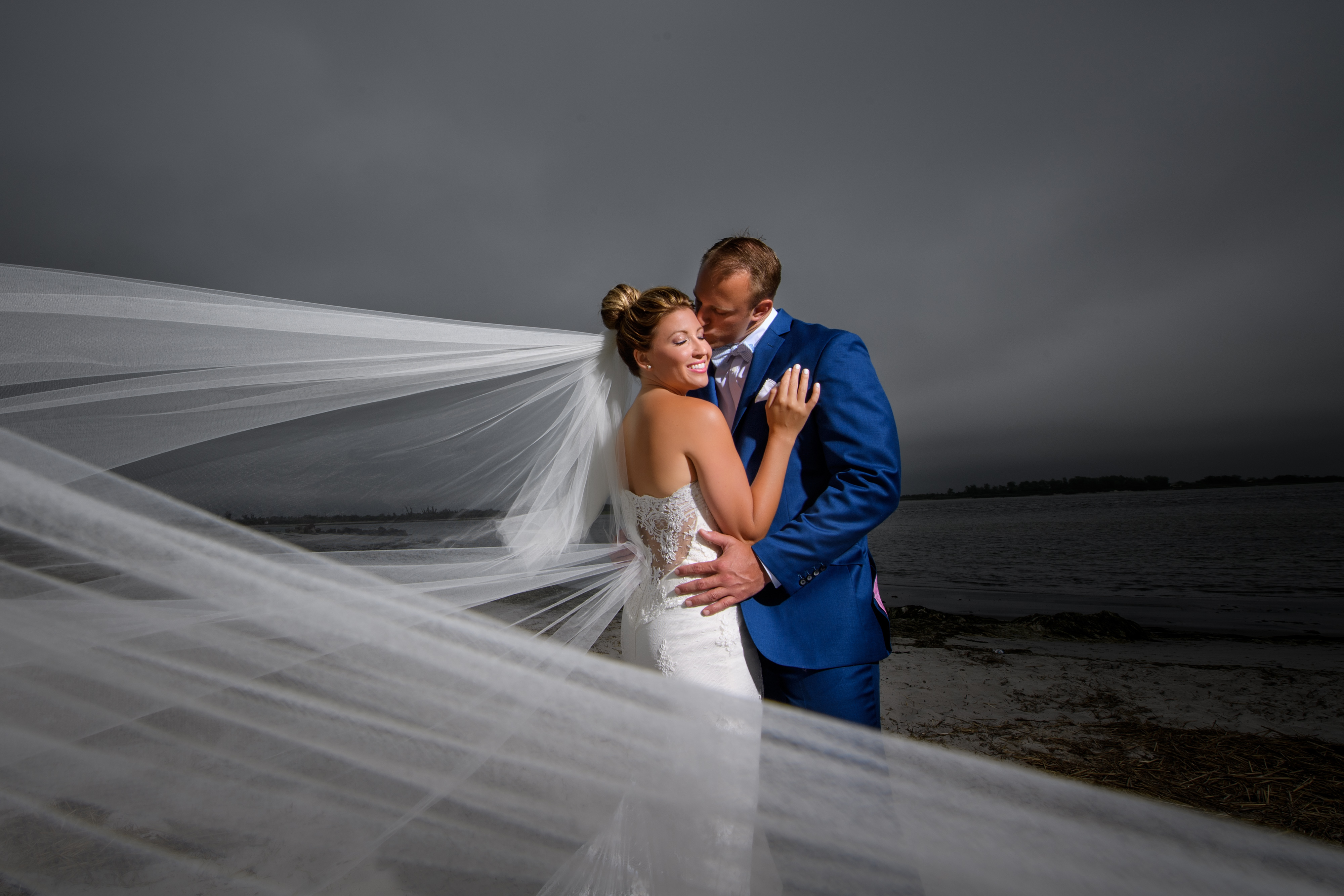Bride and Groom at Sands at Lido Beach | Lotus Wedding Photography